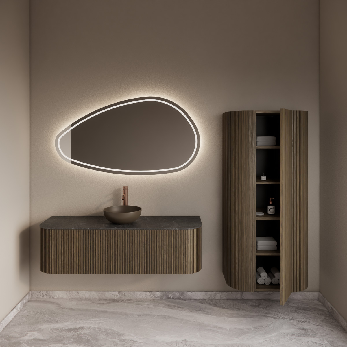 Gliss Design Alluro kolomkast 160cm ash grey