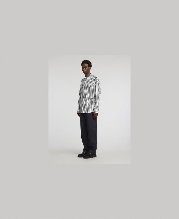 Annarr ANRRELAXROAR-POPLIN SHIRT LS Jet black/stripes