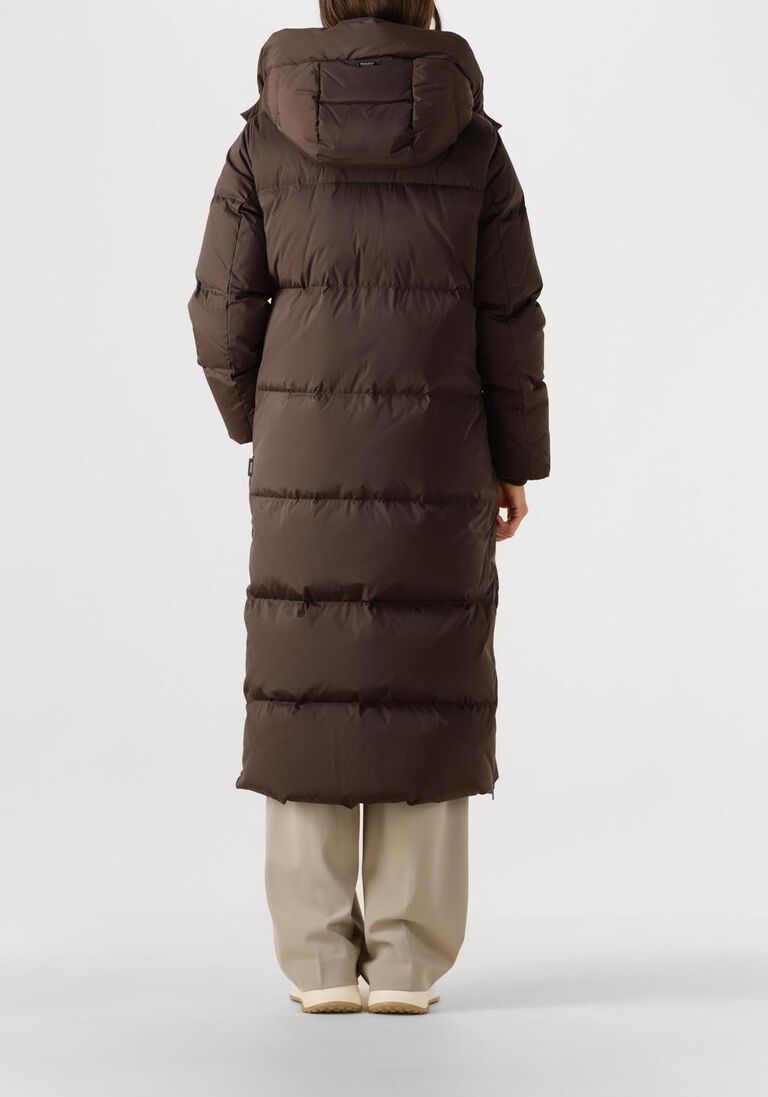 bruine woolrich gewatteerde jas kelly long parka