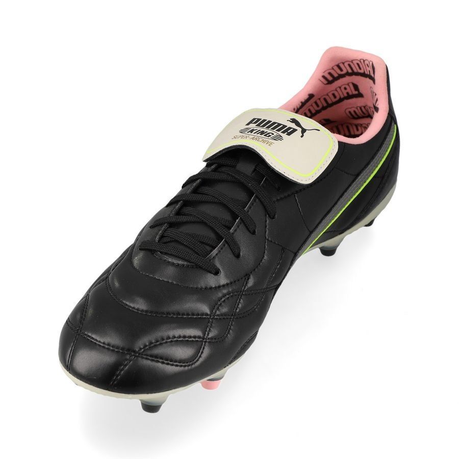 PUMA King Top X Mundial FG/AG - Noir/Blanc/Poison Pink