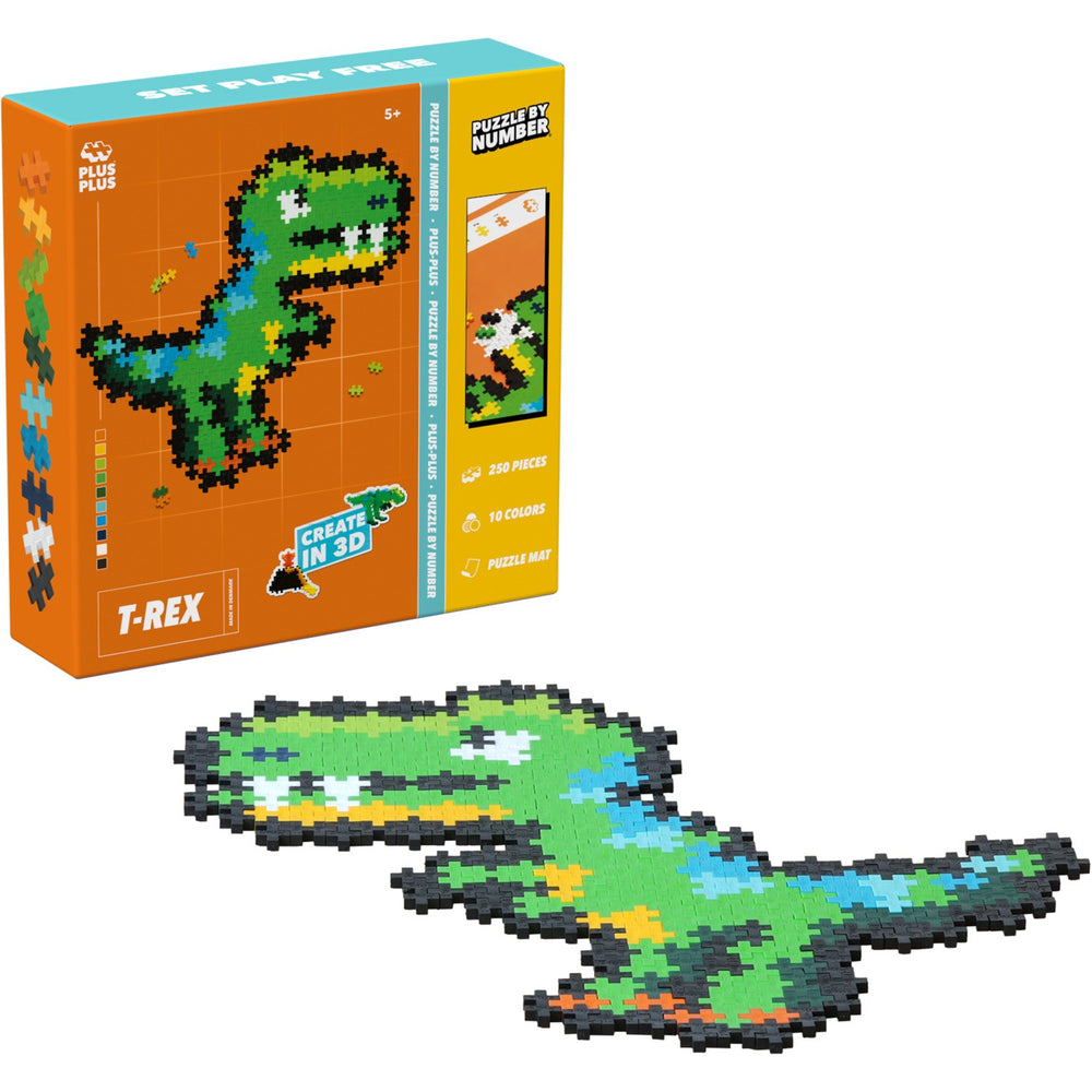 Køb Plus-Plus Puslespil By Number T-Rex 250 Pcs