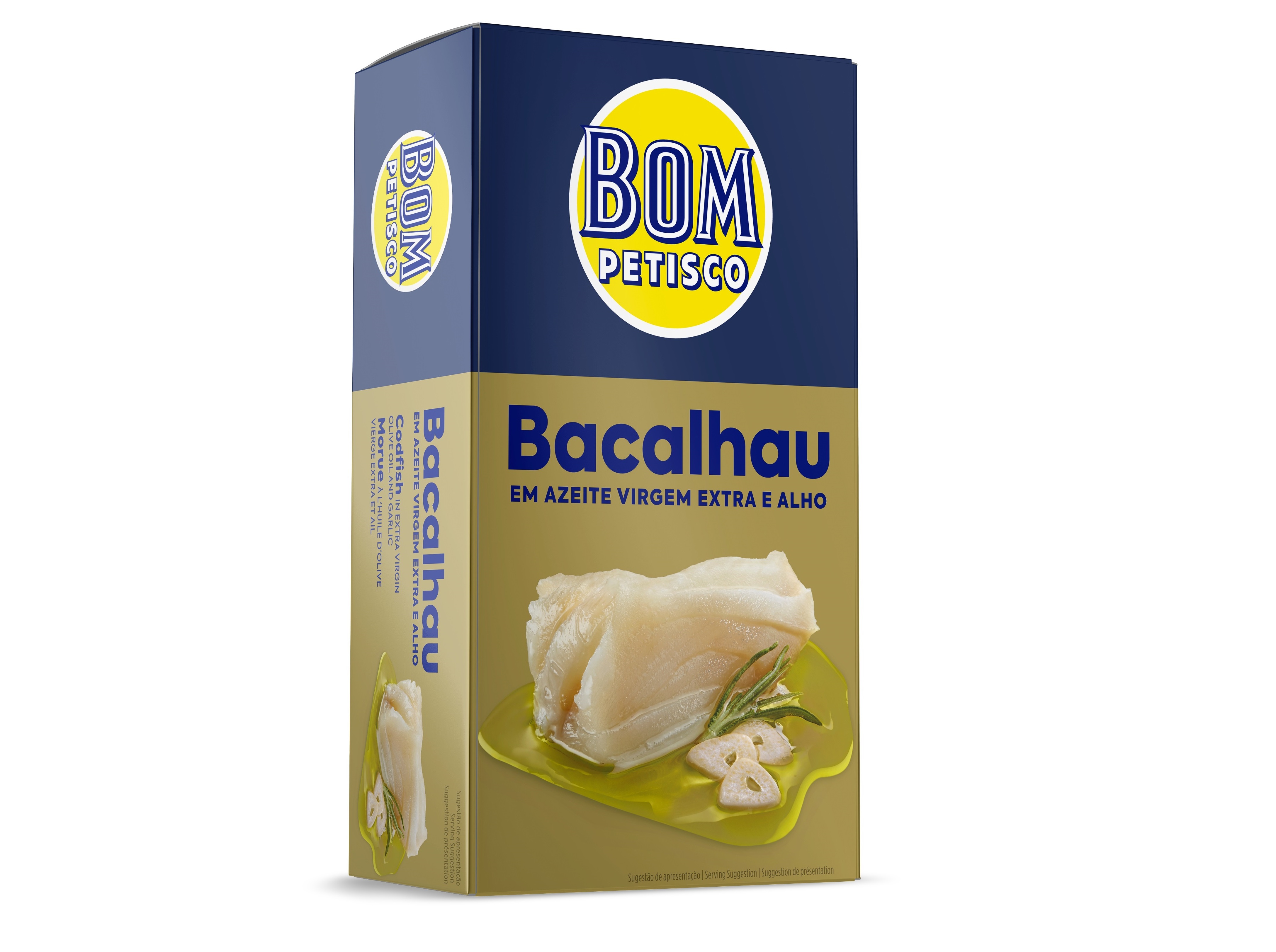 BACALHAU BOM PETISCO EM AZEITE VIRGEM ALHO 120(80)G
