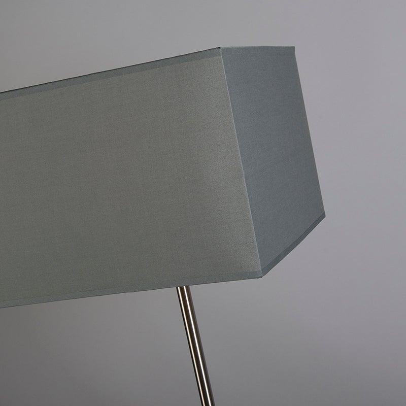 QAZQA - Moderne vloerlamp grijs - VT 1 I Woonkamer I Slaapkamer - Staal Vierkant I Langwerpig - LED geschikt E27