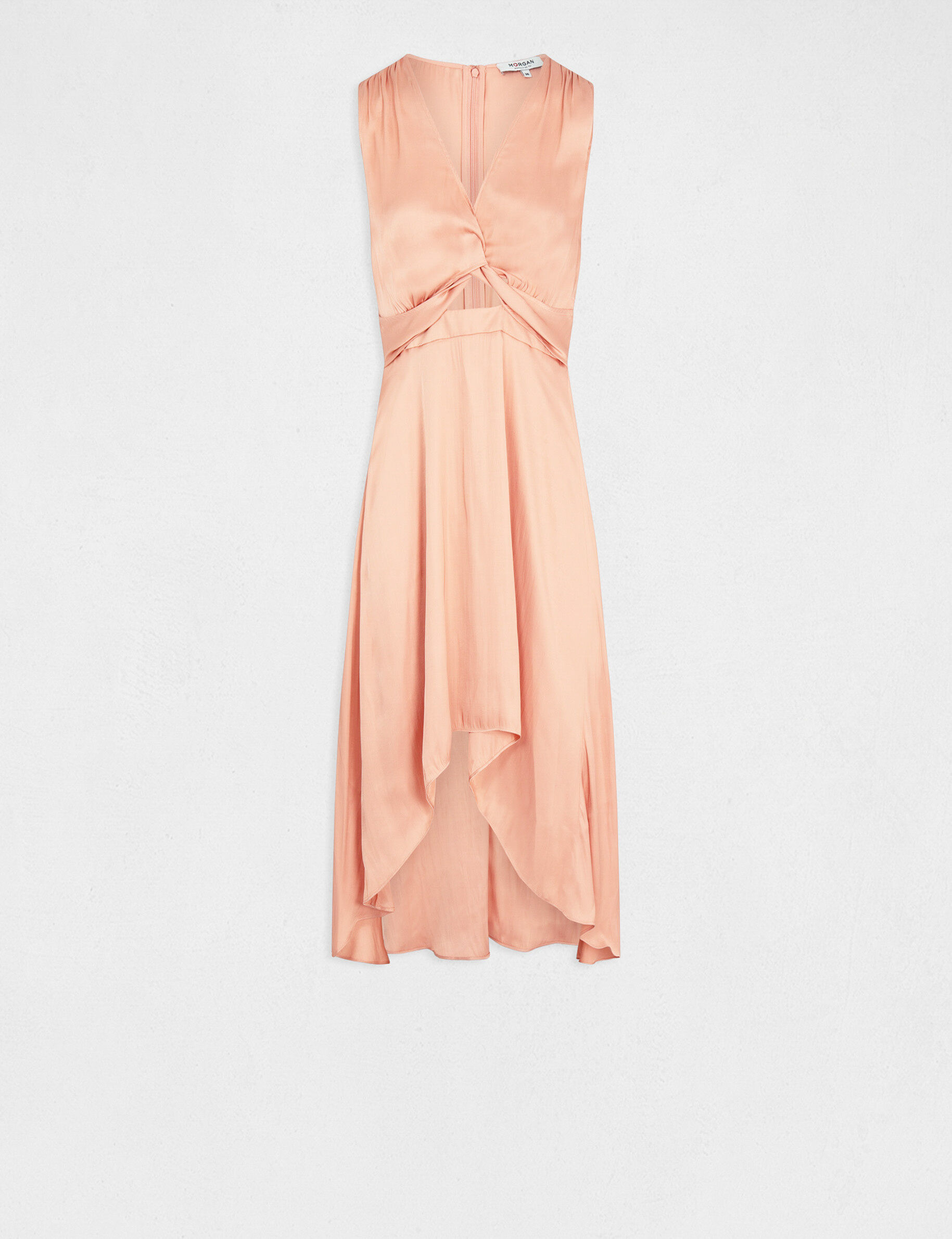 Robe midi trapèze asymétrique rose moyen femme - rose_moyen