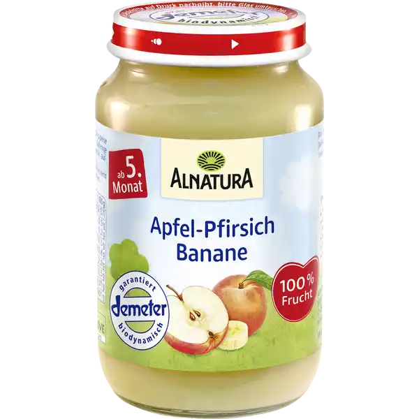 Apfel-Pfirsich-Banane Zwischenmahlzeit
