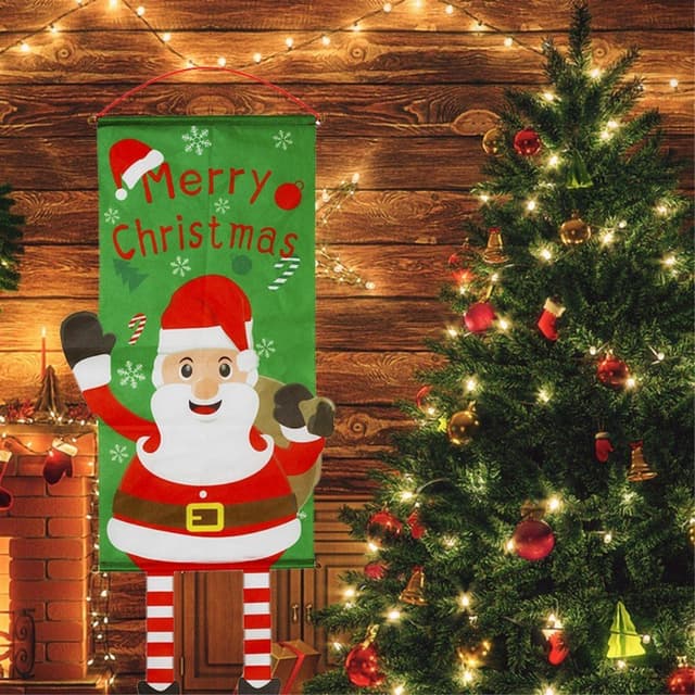 Glædelig jul Flag Xmas hængende banner dørdekoration