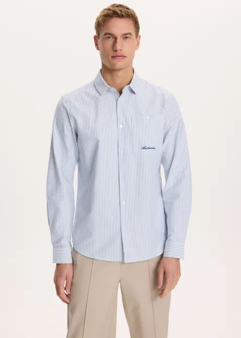 Overhemd met borduur logo blauw (BLW.L)