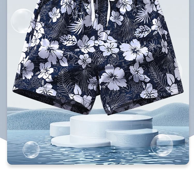 Stone Leo - Shorts met trekkoord en print