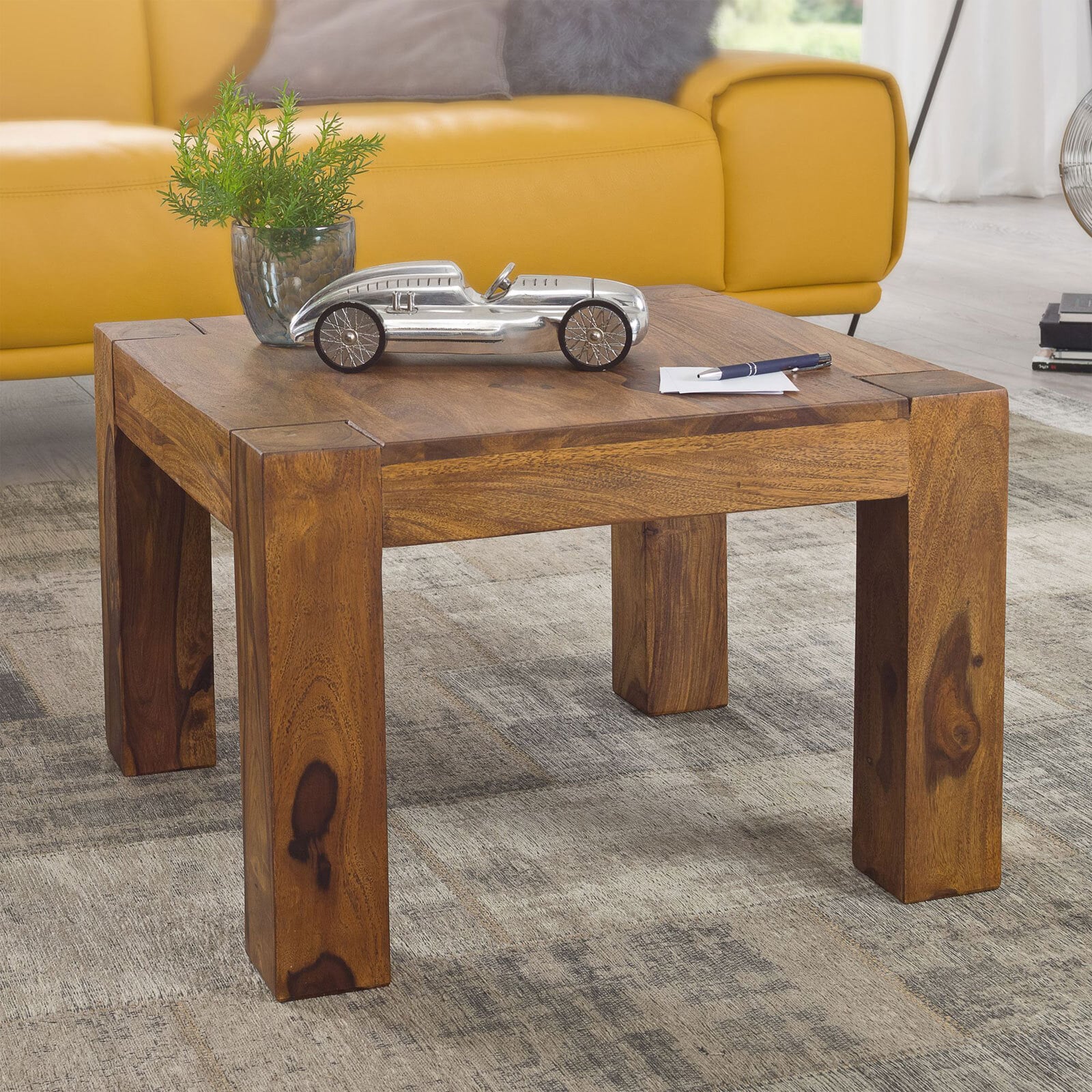 Couchtisch Heves Massivholz Sheesham 60 x 40 cm