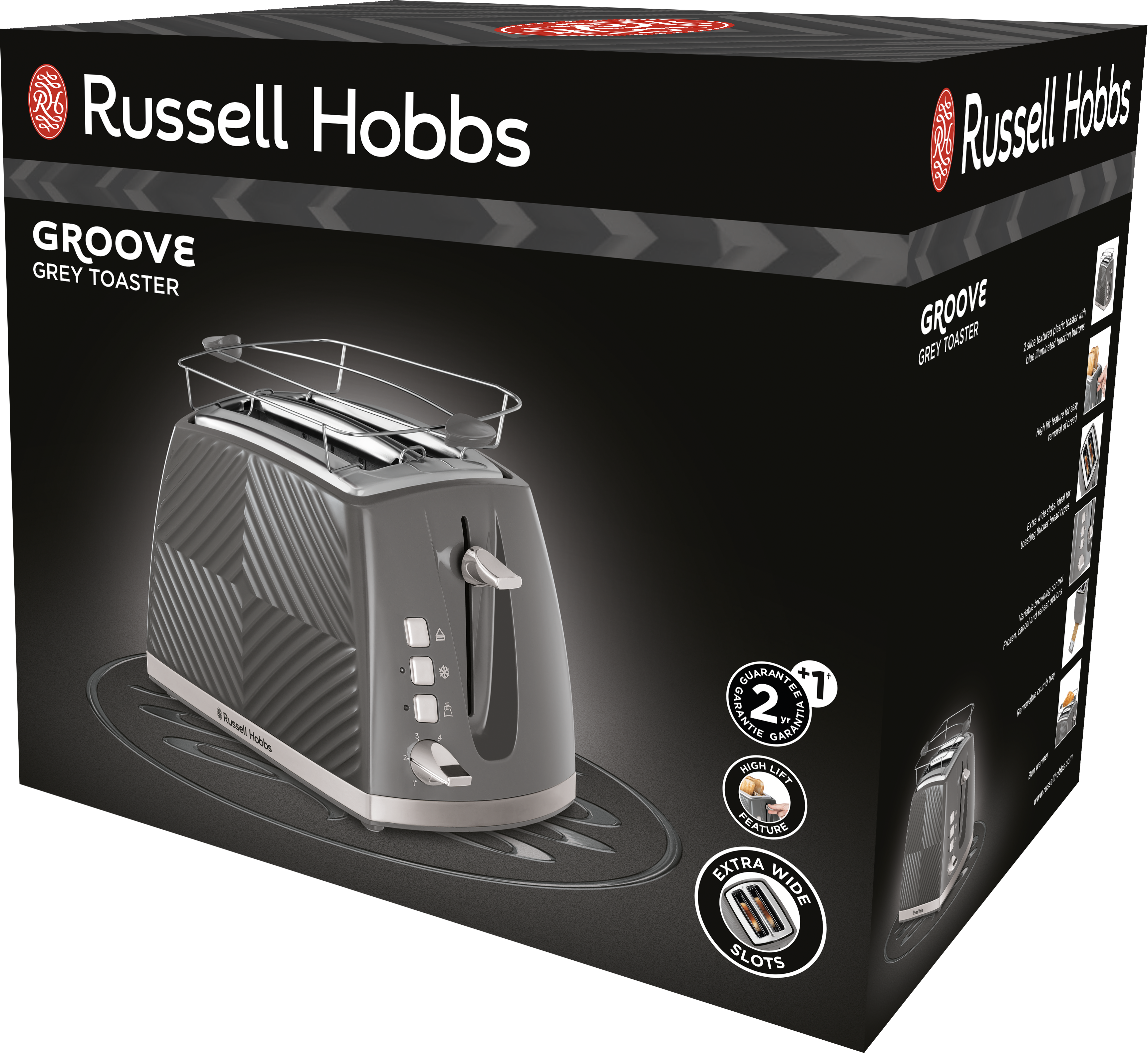 Russell Hobbs  Groove 2S toaster - grå