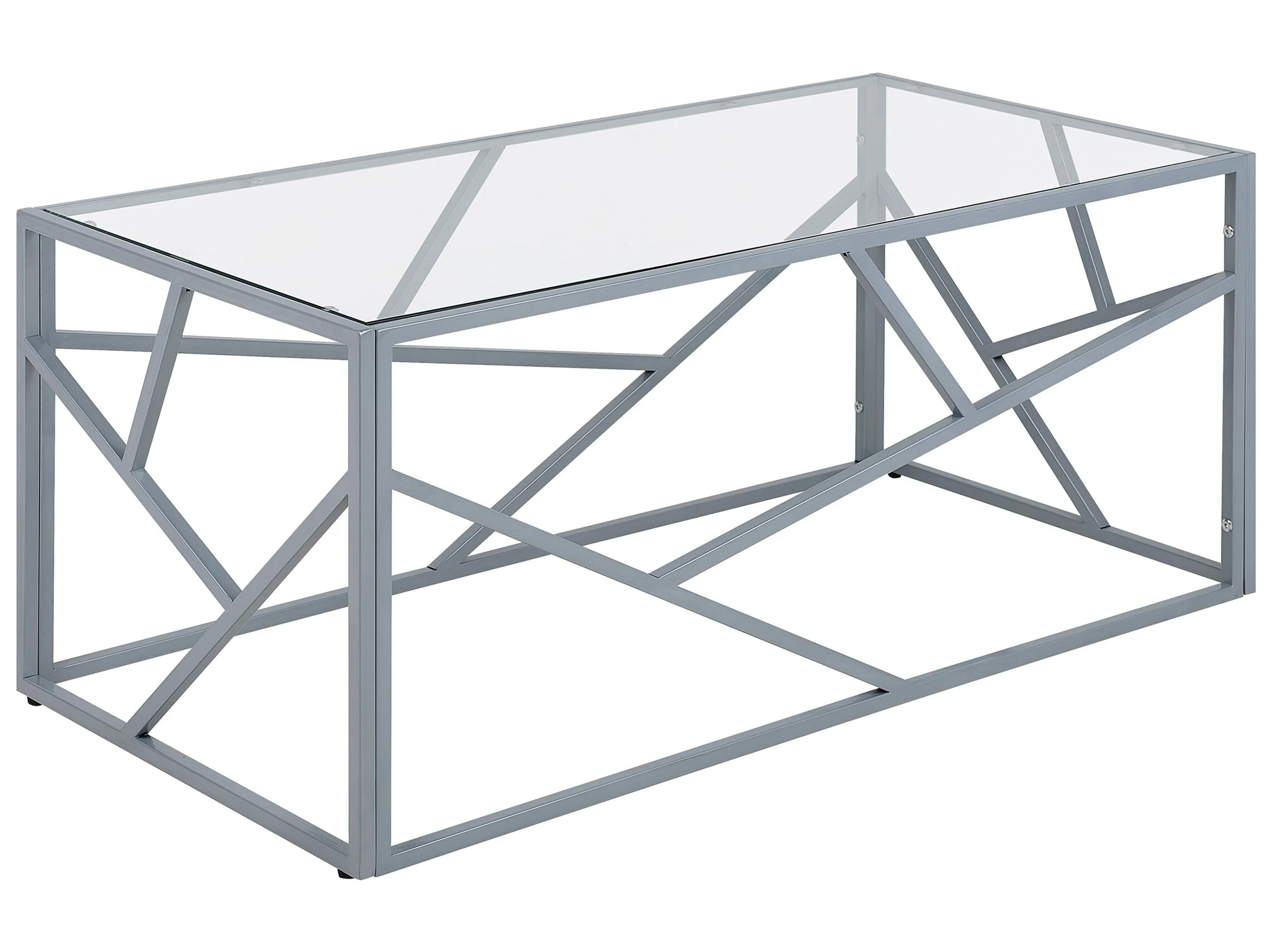 Salontafel ORLAND Glas Zilver
