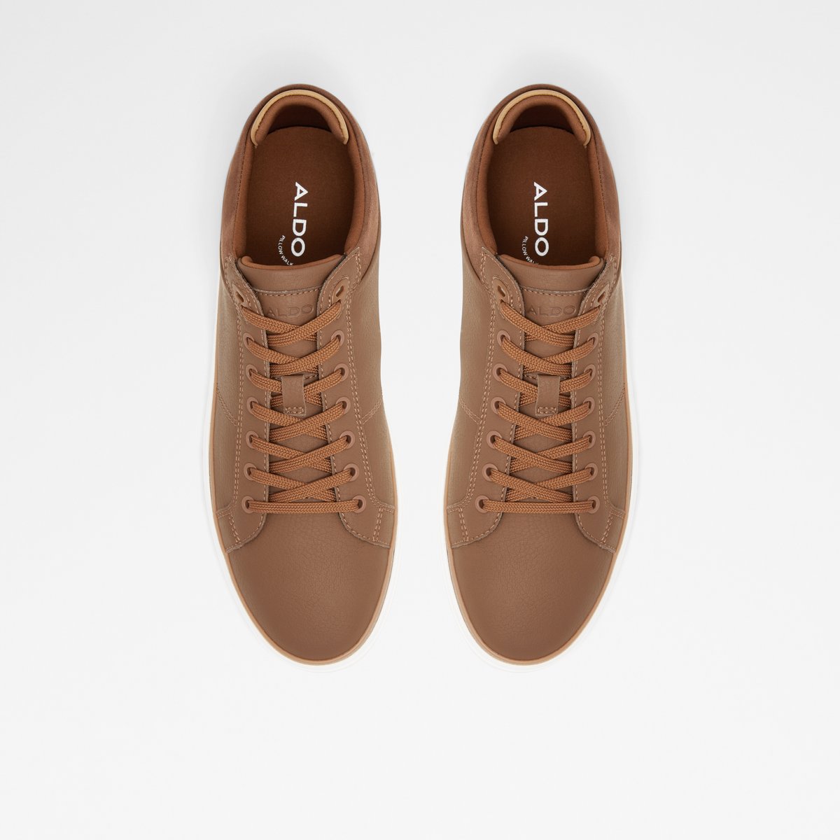 Finespec Cognac Synthetic Smooth Men Low top
