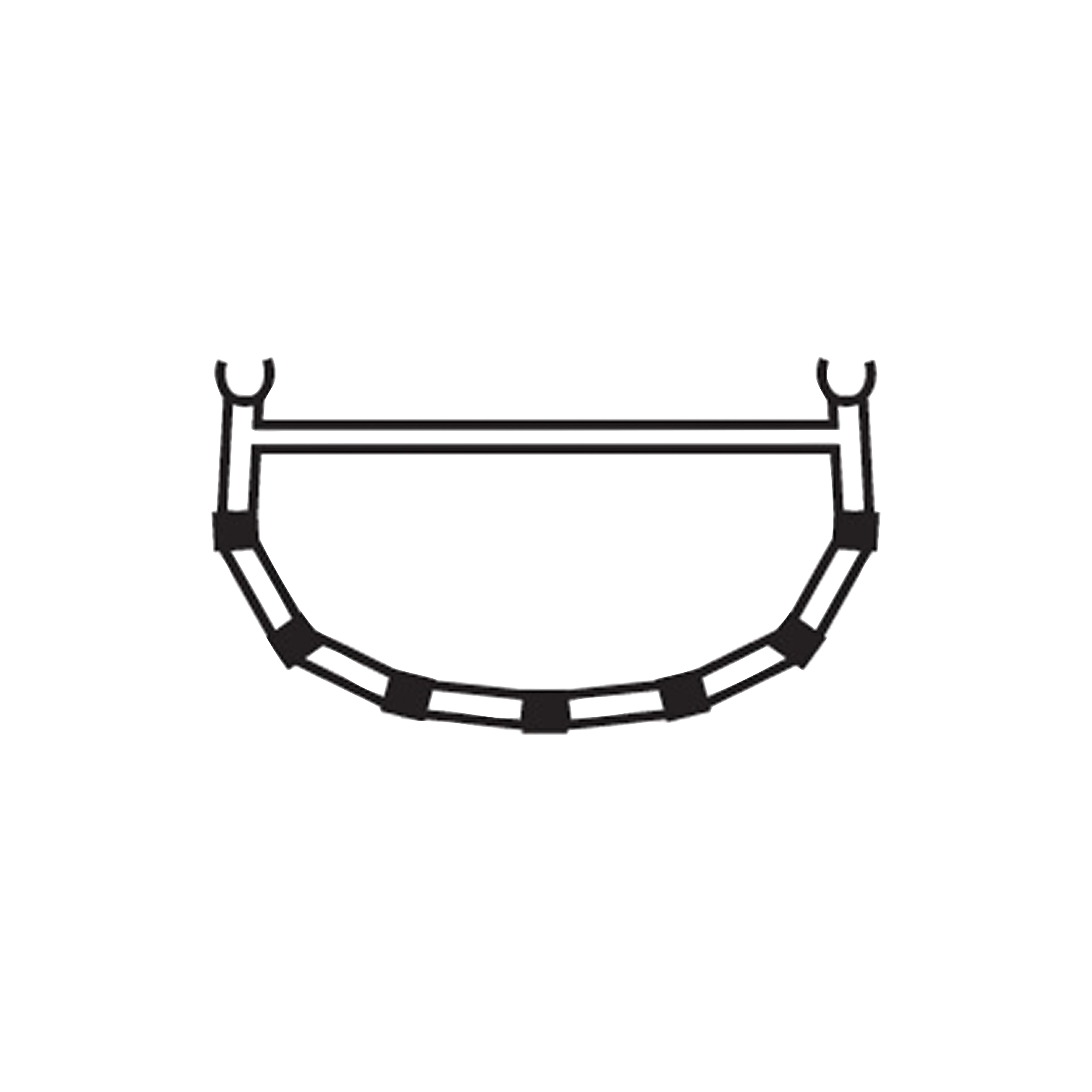 3-Cross Rib w/Top Bar 15,5/17/18,5 Aluminium
