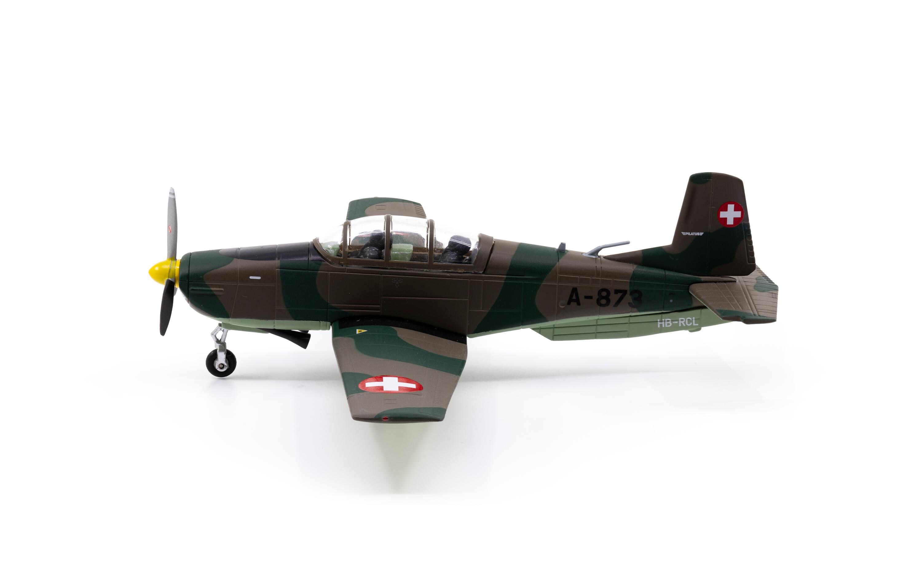 Pilatus P-3 A-873 inkl. Chromständer 1:72Massstabsmodell Metallflugzeug mit Display-Ständer
