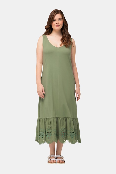 Maxikleid, A-Linie, Rundhals, ärmellos, Biobaumwolle