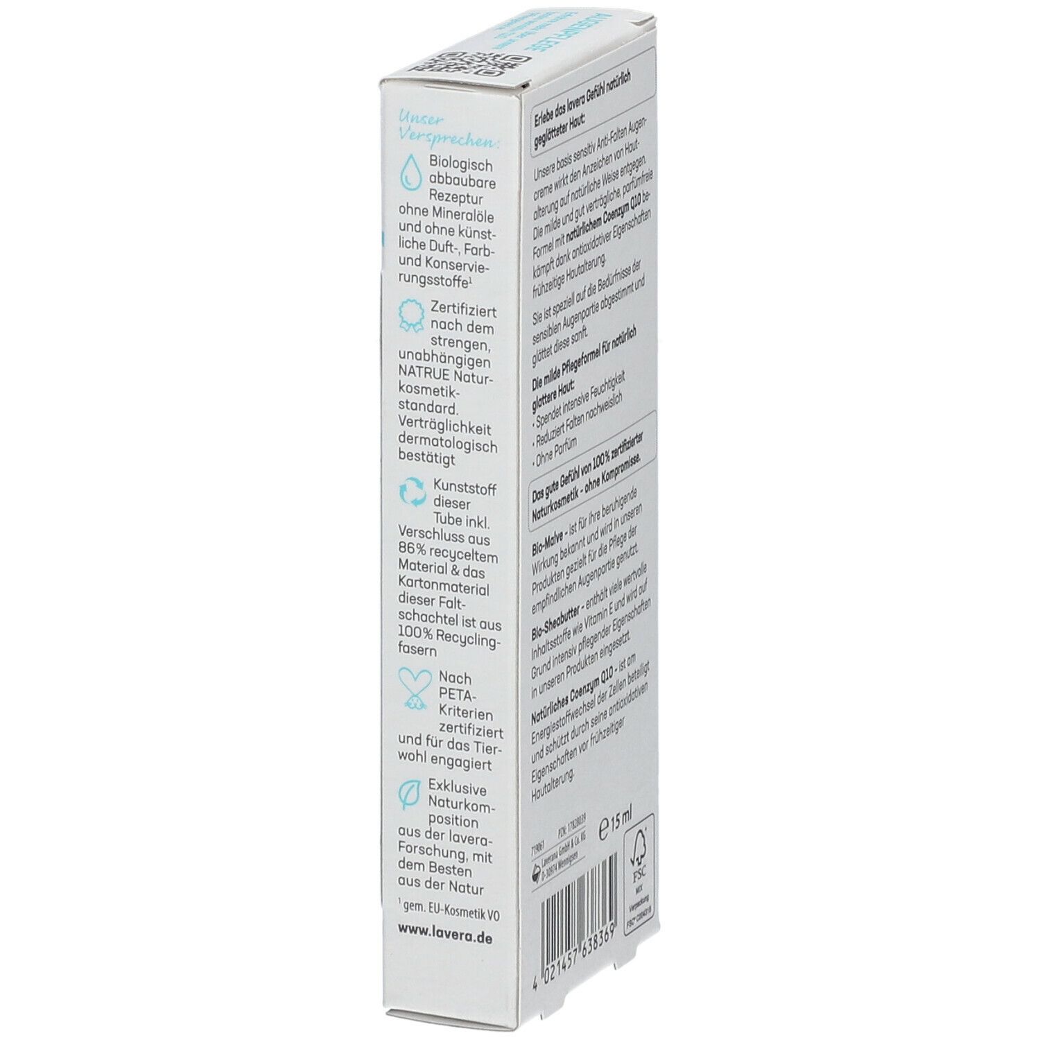 lavera basis sensitv Anti-Aging Augencreme Q10