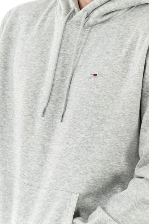 Sweat tommy jeans regular fleece p01 lt grey htr