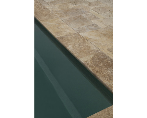 FLAIRSTONE Zwembadrandsteen Napoli element recht bruin 1 lange zijde afgerond 61x35 x 3 cm