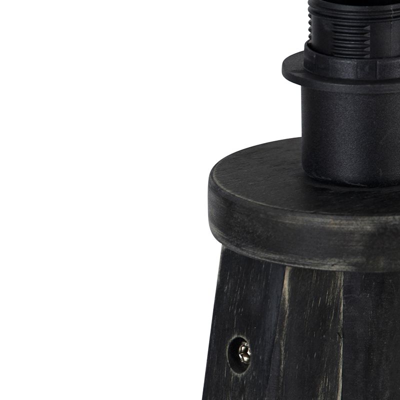 Landelijke vloerlamp tripod zwart - Tripod Classic