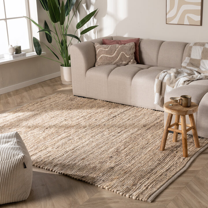 Wollen vloerkleed - Feline Taupe/Gemeleerd