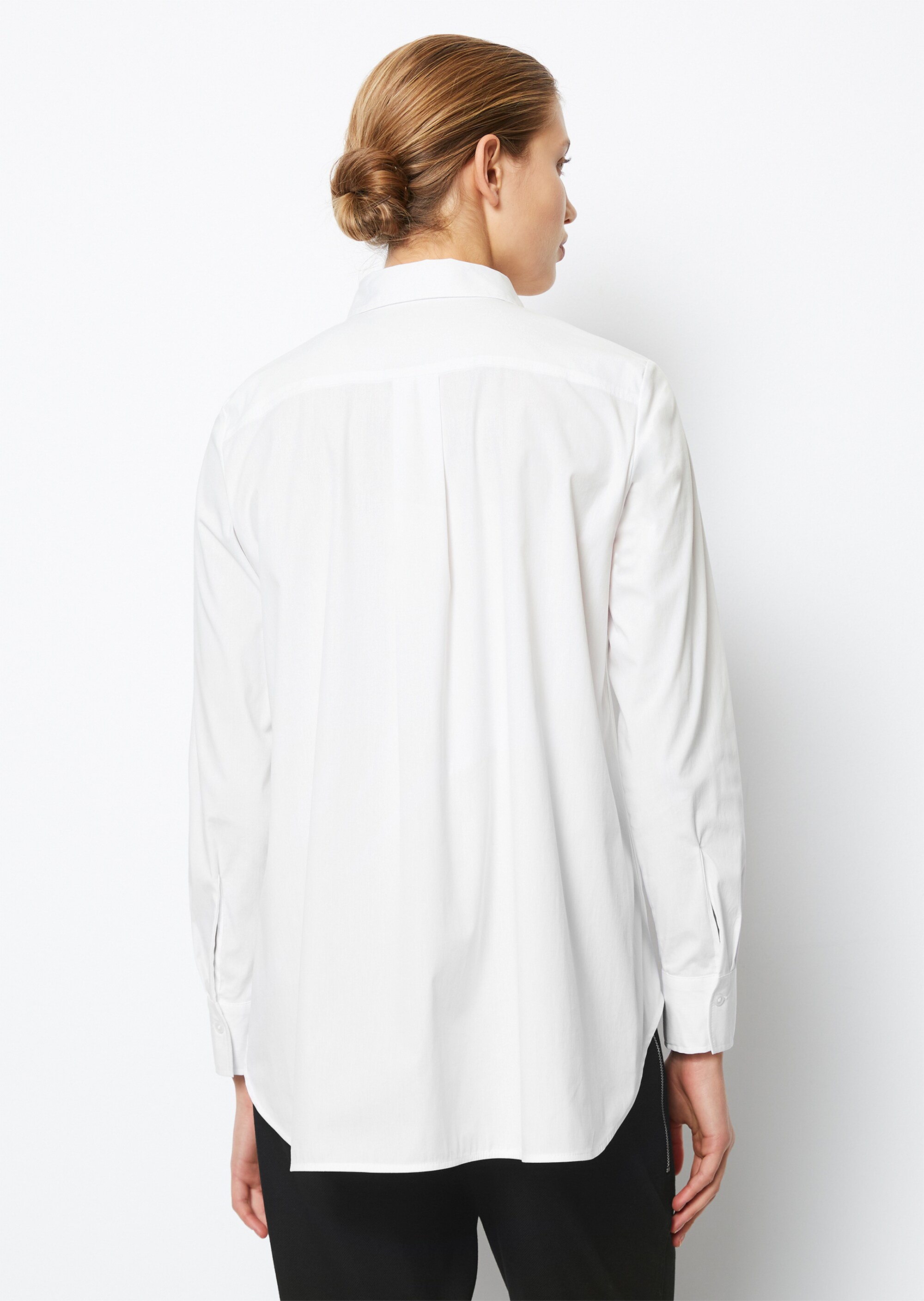 A-Shape-Bluse regularaus Stretch-Popeline
