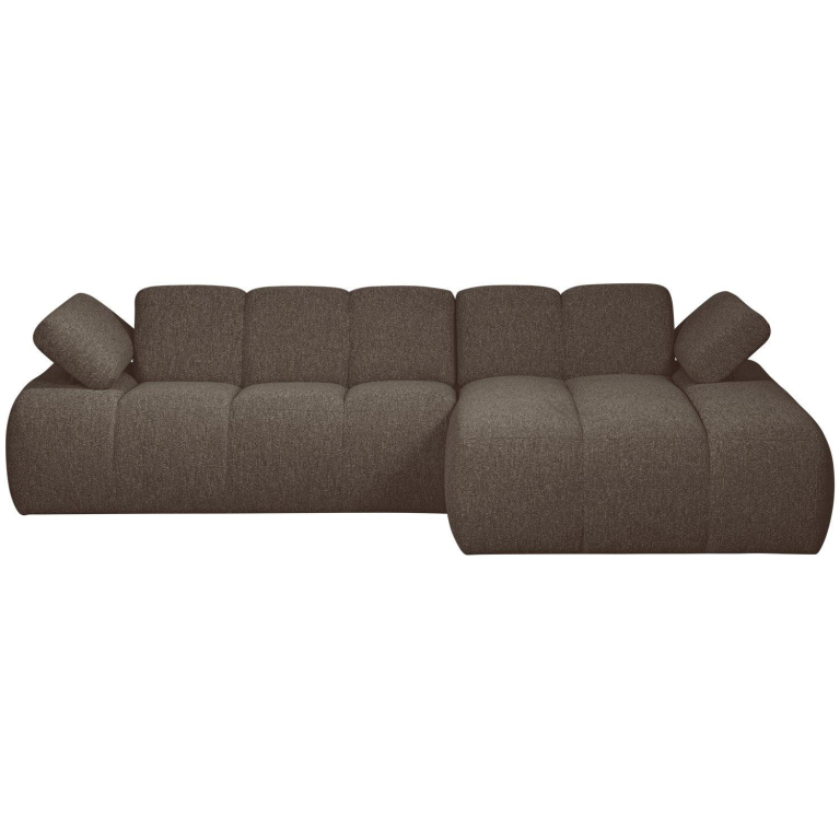 WOOOD Mojo bank chaise longue rechts bouclé bruin