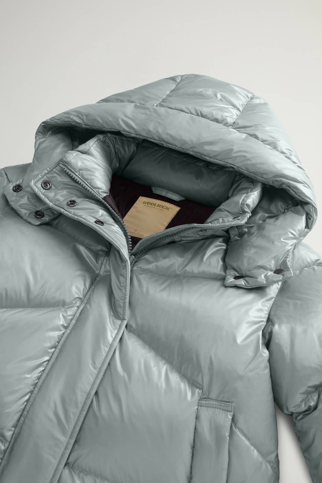 Woolrich gewatteerde winterjas lichtblauw