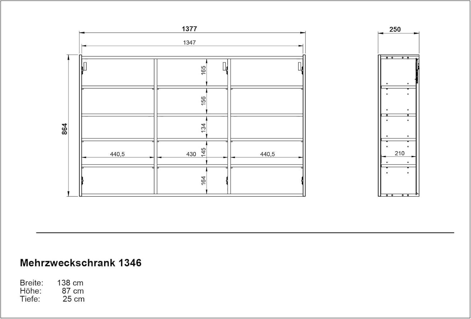 Germania Schuhschrank 1346-513 GW-Libbiano, in Weiß/Navarra-Eiche-Nb., mit geringer Tiefe, 138 x 87 x 25 cm (BxHxT)