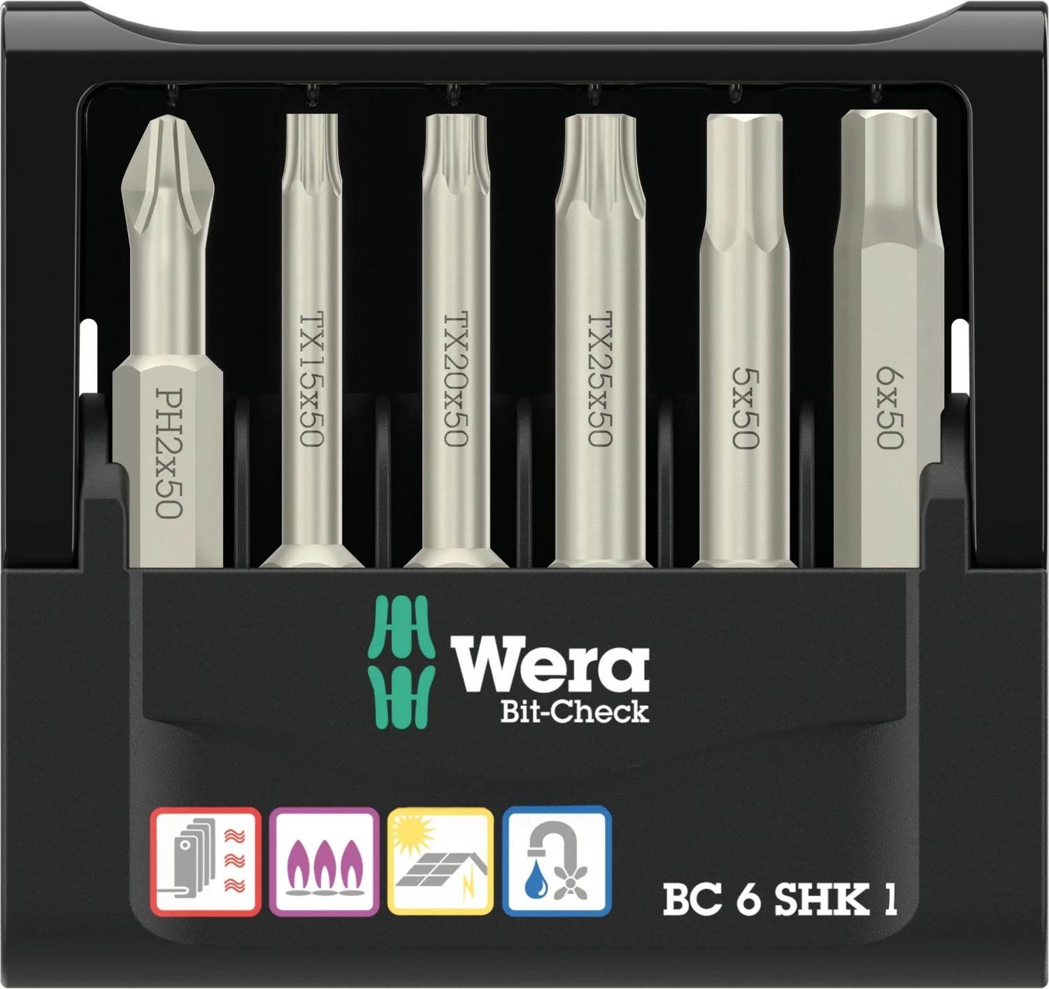 Wera 05073631001 6-delige Bit-Check 6 SHK 1 SB set