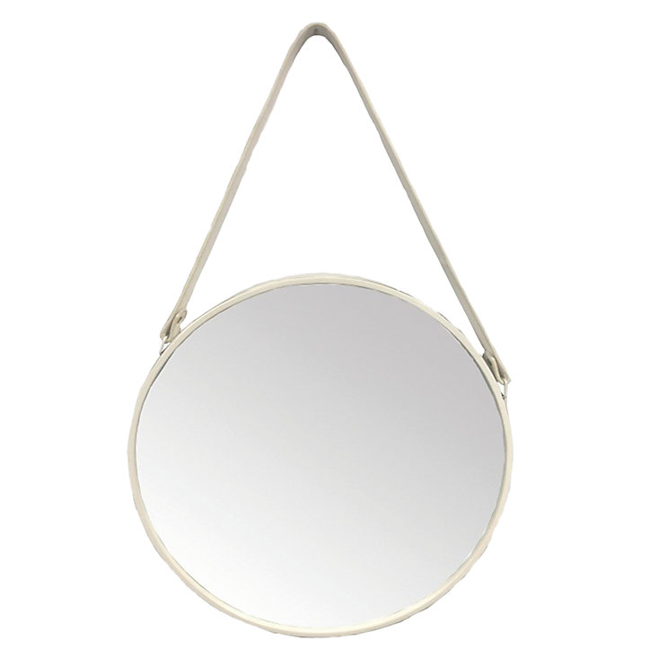 Miroir mural rond Ø32 cm métal blanc