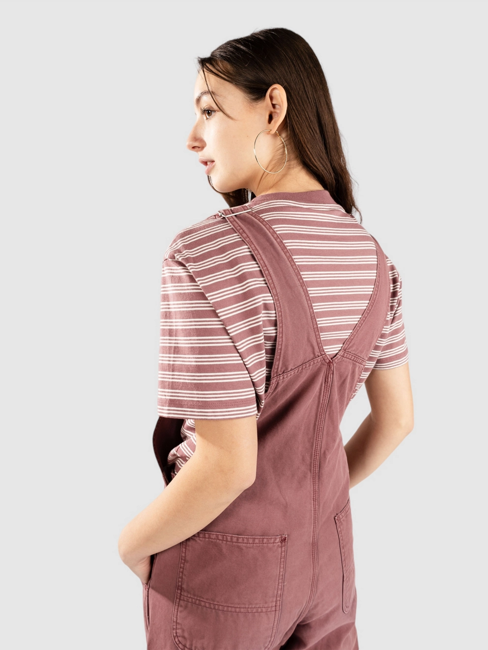 Carhartt WIP Bib Overall Straight Dungarees dusky pink/stone canvas