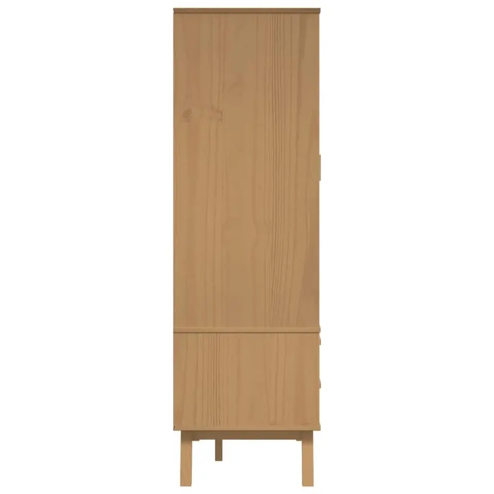 vidaXL - Kledingkast OLDEN met 2 lades - Hout - Wit en bruin - 76.5x53x172 cm