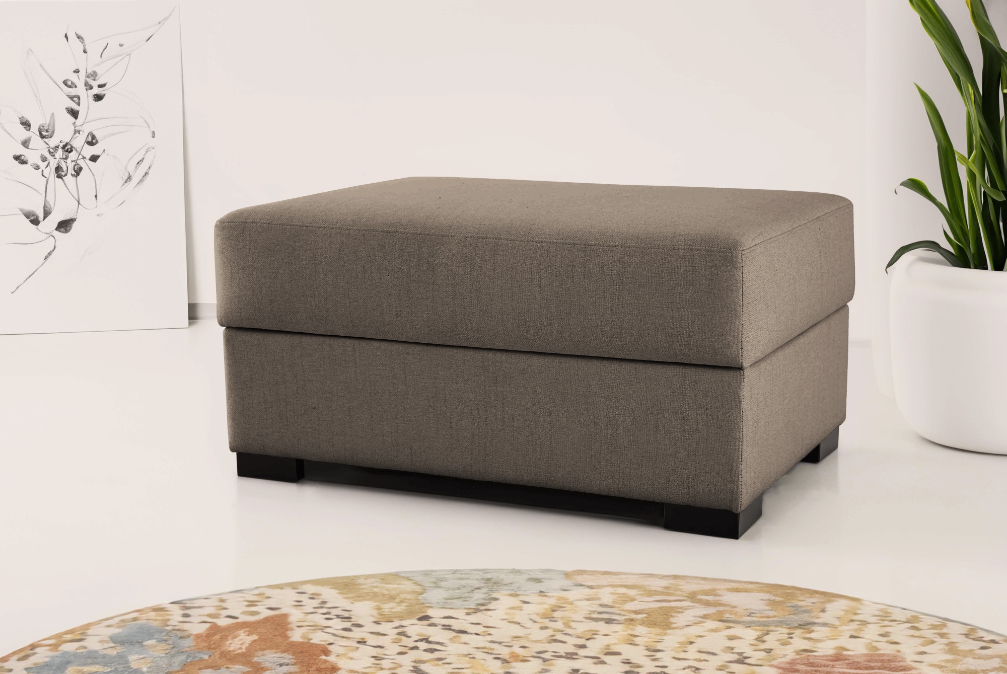 Home affaire Polsterhocker »Branwell« 95/63 cm, Struktur fein, mit Stauraum