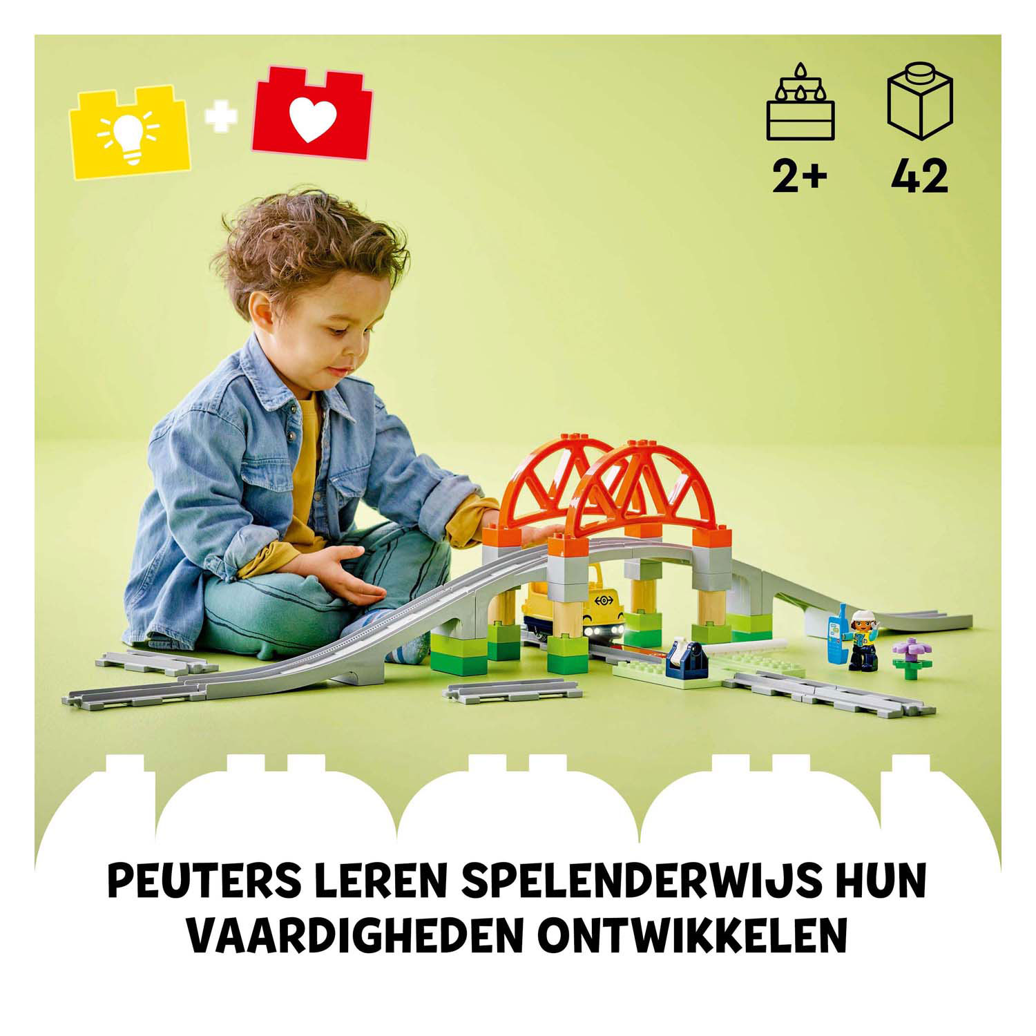 LEGO DUPLO Town 10426 Treinbrug en Rails Uitbreidingsset