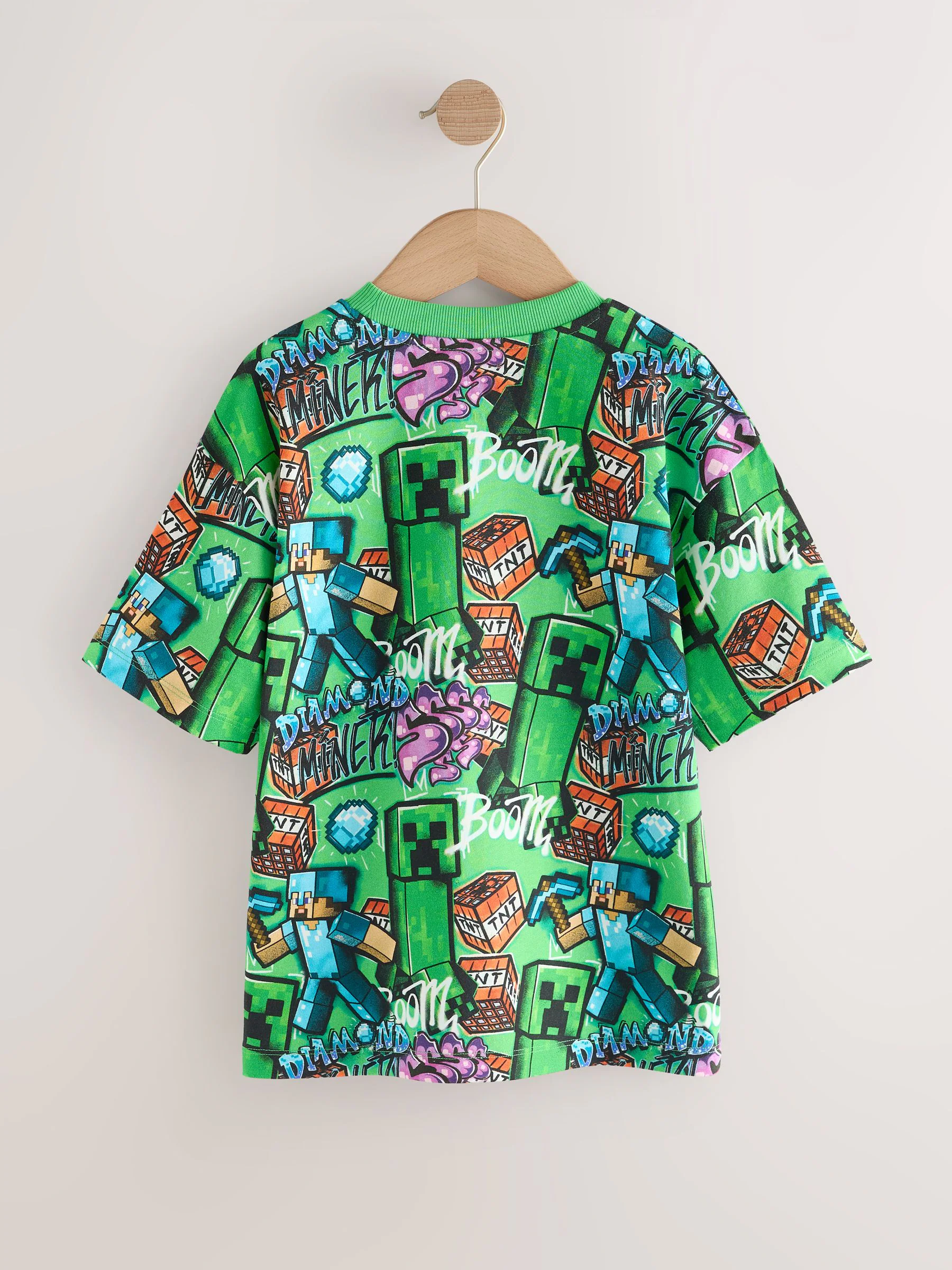 Groene all-over Print - Minecraft T-shirt (3-16jr)