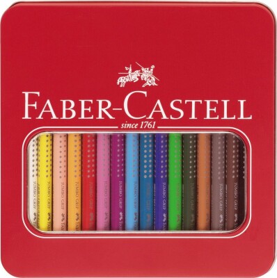 Faber Castell Jumbo Grip Farveblyanter I Metalæske - 16 Stk