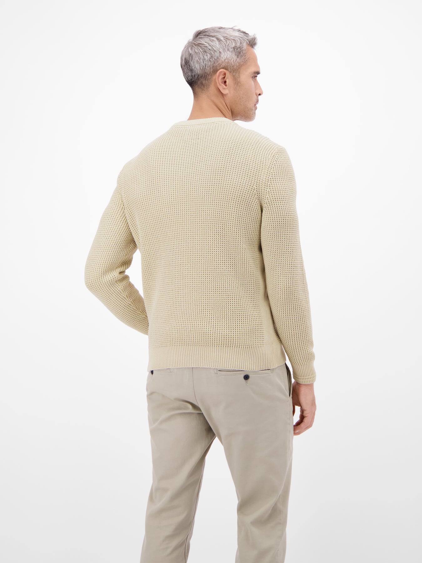 Herren Crewneck-Stricker in Strukturqualität