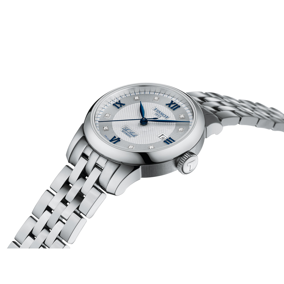 Montre TISSOT T-classic femme automatique, bracelet acier inoxydable gris