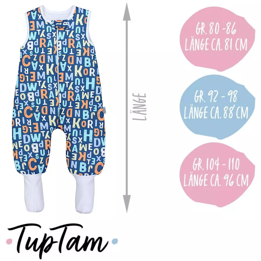TupTam Baby Winter Schlafsack mit Beinen und Füßen blau Modell 1