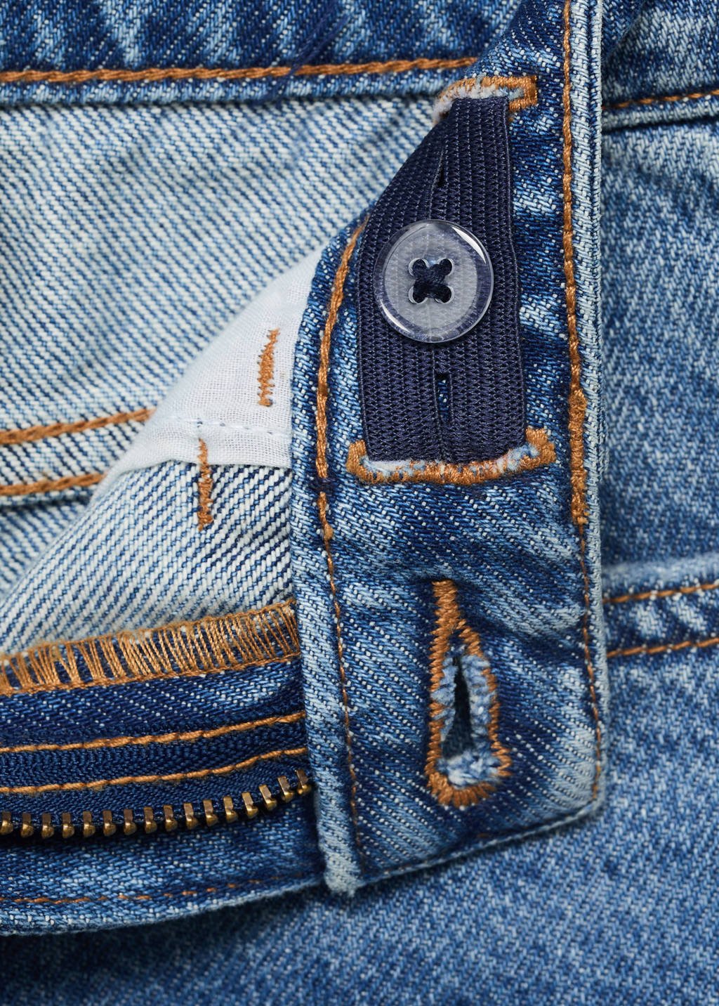 Mango Kids straight leg jeans middenblauw