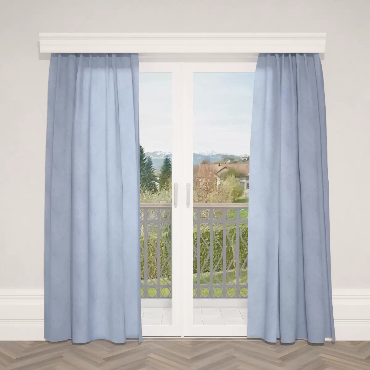 Nachtvorhang Marmor Hellblau