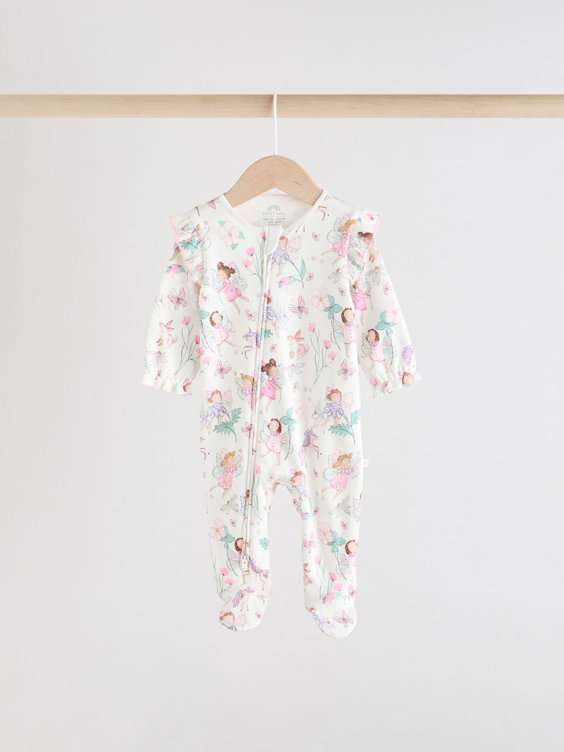 Ecru met elfje - Verpakking van 3 babypyjama's met tweewegrits (0-2jr)