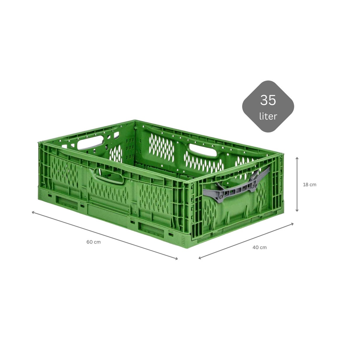PROREGAL Stevige Professionele Vouwbox Chameleon in industriële kwaliteit HxBxD 18 x 40 x 60 cm 35 liter opvouwbaar stapelbaar