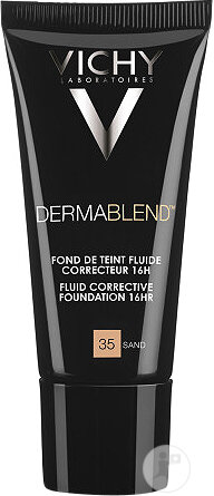 Vichy Dermablend Fond De Teint Fluide Correcteur 16h Peaux Grasses Impures 35 Sand Tube 30ml