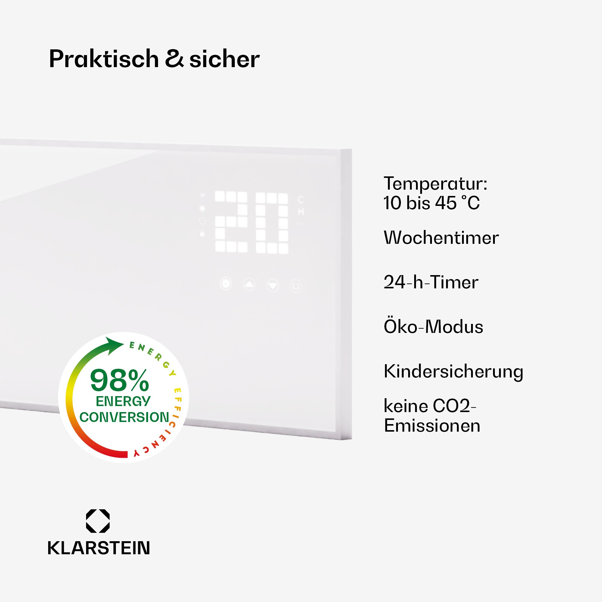 Wonderwall Smart Bornholm Infrarotheizung 100x30cm App 320W