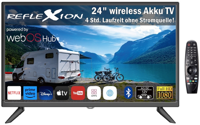 Reflexion LEDA24OSBT Smart LED Akku Fernseher mit webOS 24 Zoll