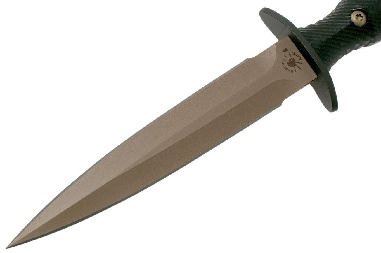 Spartan Blades Harsey Dagger Flat Dark Earth Blade, Black Handle, dolk
