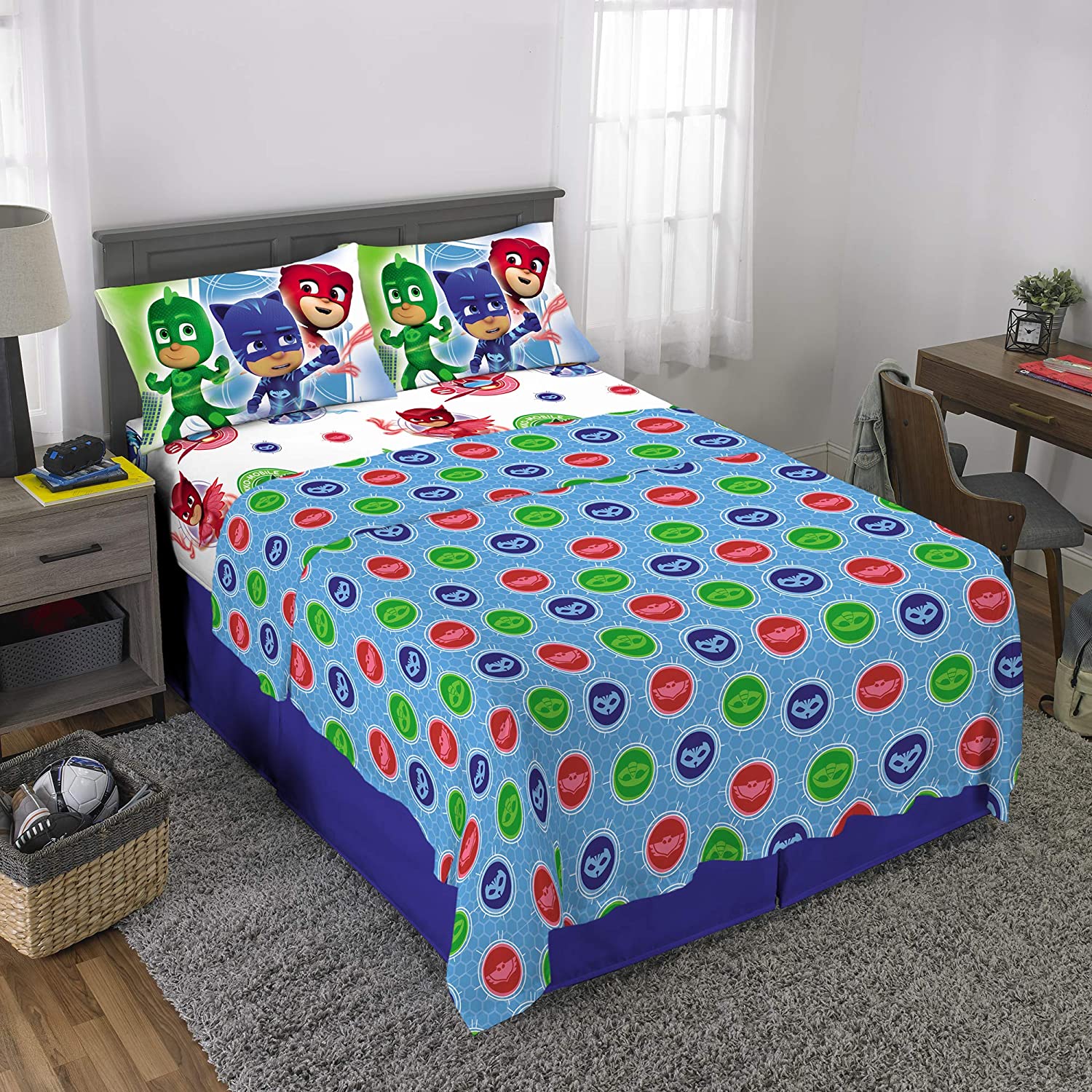 Twin Super Mario 3-Piece Bed Sheet Set.1 Flat Sheet 1 Fitted Sheet 1 Pillow Cases