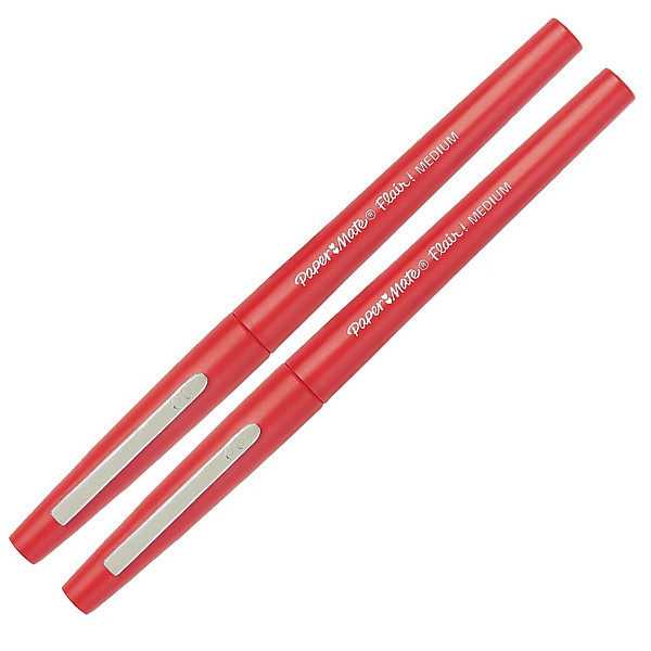 2 feutres Flair Paper Mate coloris rouge