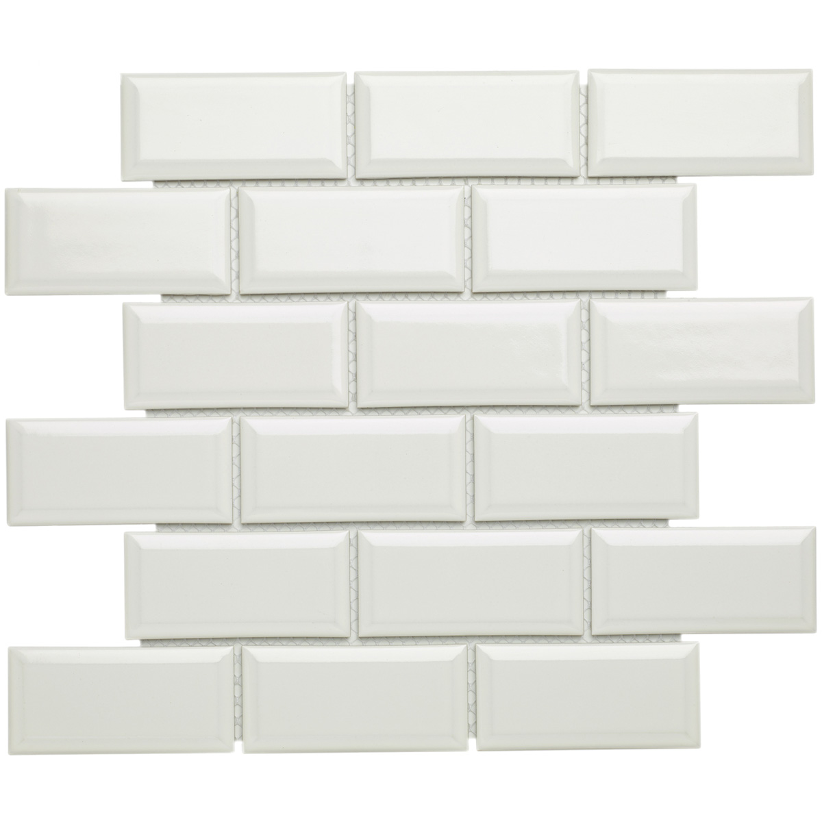 Tegelsample: The Mosaic Factory Paris metro mozaïek tegels 29x30 rechthoek wit